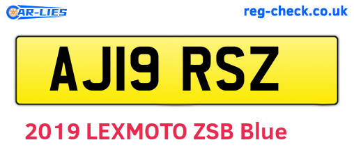 AJ19RSZ are the vehicle registration plates.