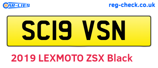 SC19VSN are the vehicle registration plates.