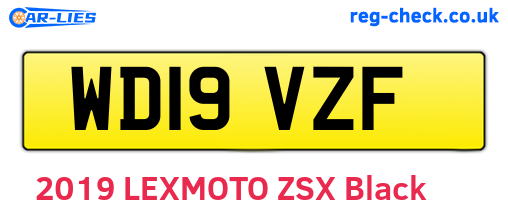 WD19VZF are the vehicle registration plates.