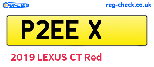 P2EEX are the vehicle registration plates.