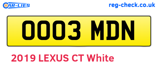 OO03MDN are the vehicle registration plates.