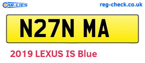 N27NMA are the vehicle registration plates.