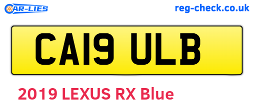 CA19ULB are the vehicle registration plates.