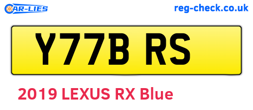 Y77BRS are the vehicle registration plates.