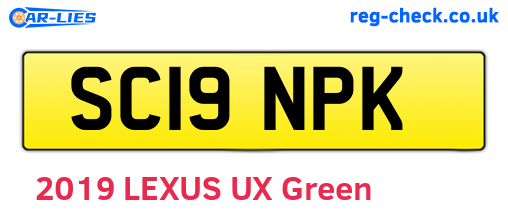 SC19NPK are the vehicle registration plates.