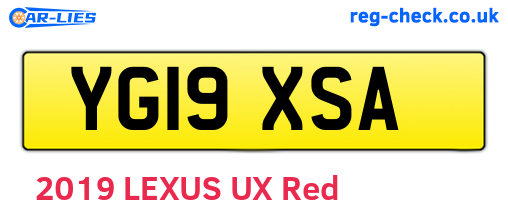 YG19XSA are the vehicle registration plates.