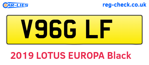 V96GLF are the vehicle registration plates.