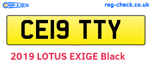CE19TTY are the vehicle registration plates.