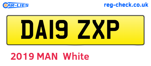 DA19ZXP are the vehicle registration plates.