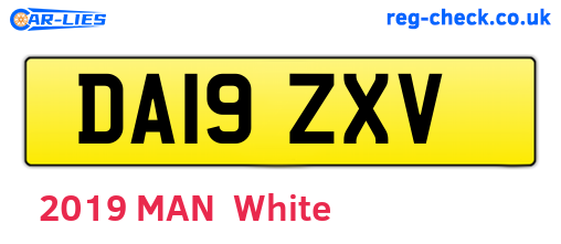 DA19ZXV are the vehicle registration plates.