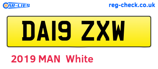 DA19ZXW are the vehicle registration plates.