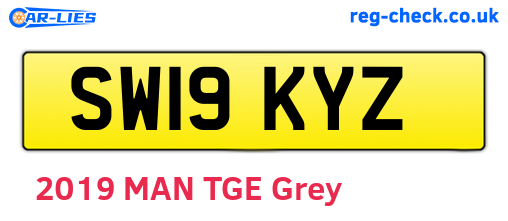 SW19KYZ are the vehicle registration plates.
