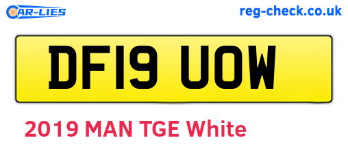 DF19UOW are the vehicle registration plates.