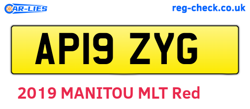 AP19ZYG are the vehicle registration plates.