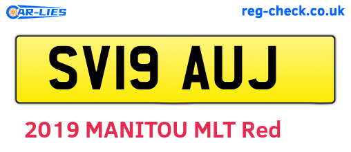 SV19AUJ are the vehicle registration plates.