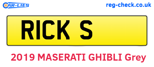 R1CKS are the vehicle registration plates.
