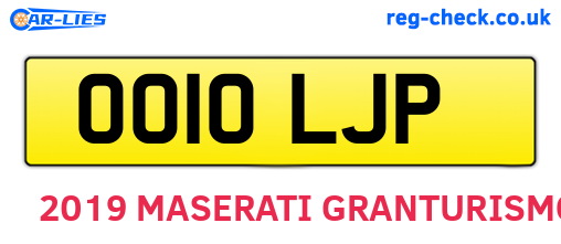 OO10LJP are the vehicle registration plates.