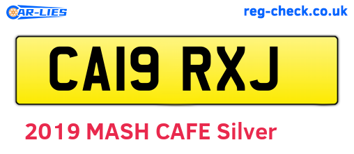 CA19RXJ are the vehicle registration plates.