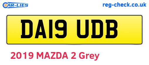 DA19UDB are the vehicle registration plates.