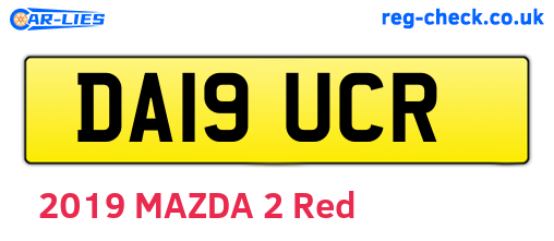 DA19UCR are the vehicle registration plates.