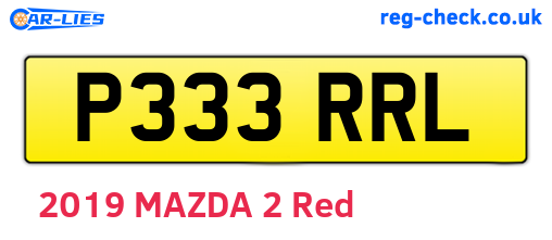 P333RRL are the vehicle registration plates.