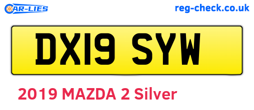 DX19SYW are the vehicle registration plates.