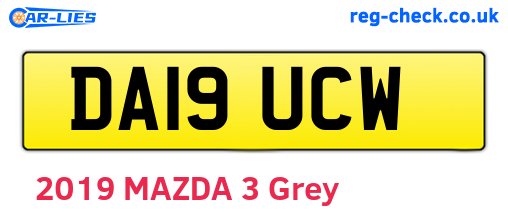 DA19UCW are the vehicle registration plates.