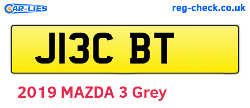 J13CBT are the vehicle registration plates.
