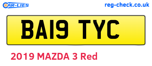 BA19TYC are the vehicle registration plates.