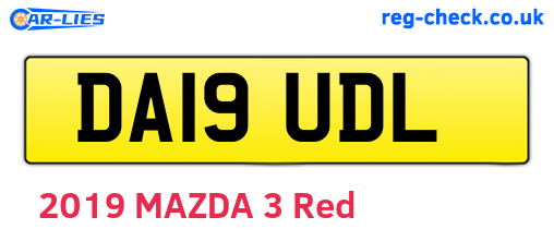 DA19UDL are the vehicle registration plates.