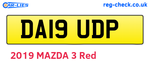 DA19UDP are the vehicle registration plates.