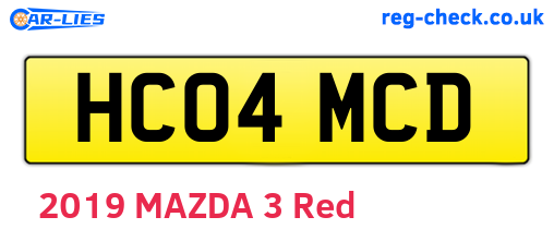 HC04MCD are the vehicle registration plates.