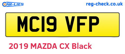 MC19VFP are the vehicle registration plates.