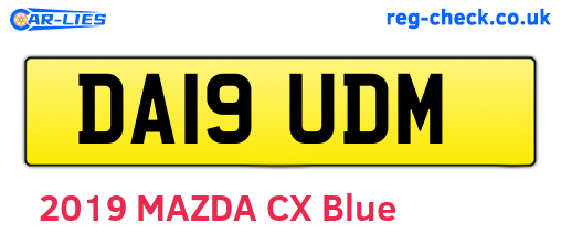 DA19UDM are the vehicle registration plates.