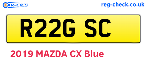 R22GSC are the vehicle registration plates.