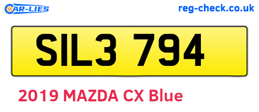 SIL3794 are the vehicle registration plates.