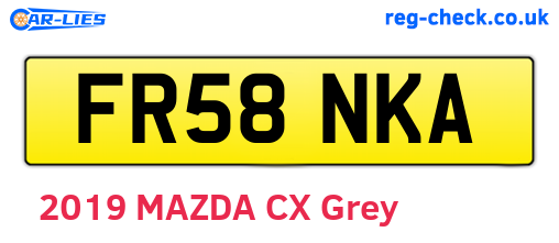 FR58NKA are the vehicle registration plates.