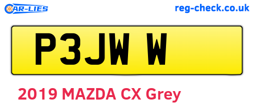 P3JWW are the vehicle registration plates.