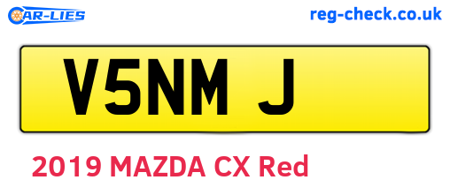 V5NMJ are the vehicle registration plates.