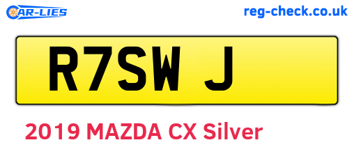R7SWJ are the vehicle registration plates.