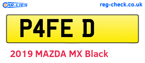 P4FED are the vehicle registration plates.