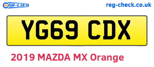 YG69CDX are the vehicle registration plates.