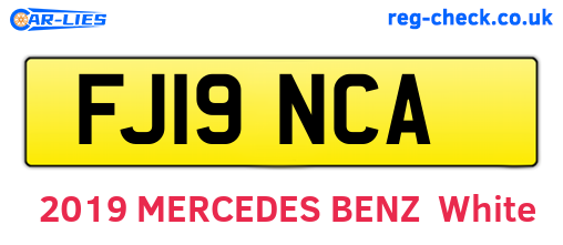 FJ19NCA are the vehicle registration plates.