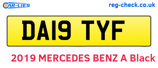 DA19TYF are the vehicle registration plates.