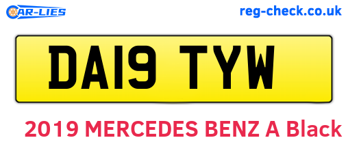 DA19TYW are the vehicle registration plates.