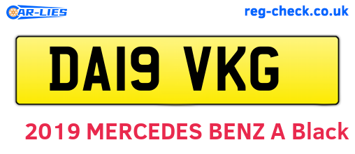 DA19VKG are the vehicle registration plates.