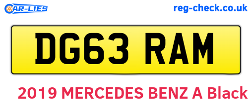 DG63RAM are the vehicle registration plates.