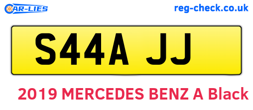 S44AJJ are the vehicle registration plates.