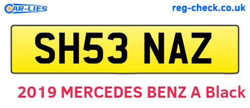 SH53NAZ are the vehicle registration plates.