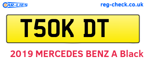 T50KDT are the vehicle registration plates.